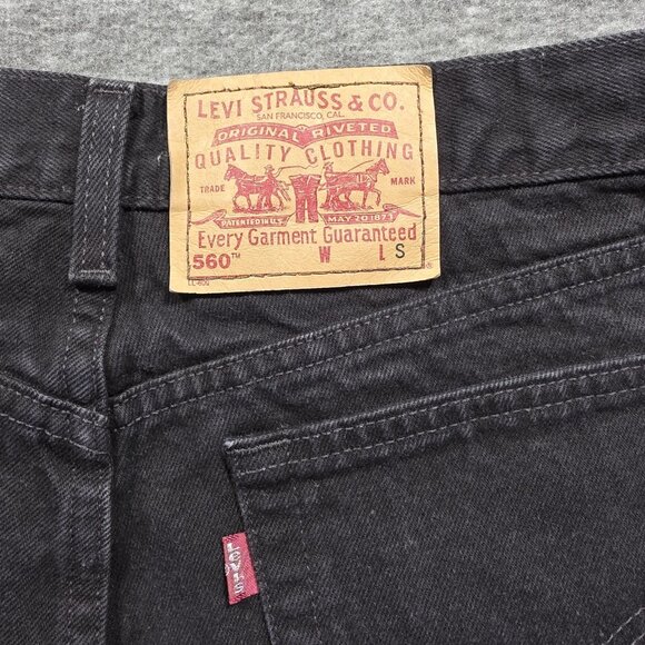 Levis 560 Jeans Womens 12 Black Loose Fit Straight Leg High Rise Denim Classic - Picture 3 of 9
